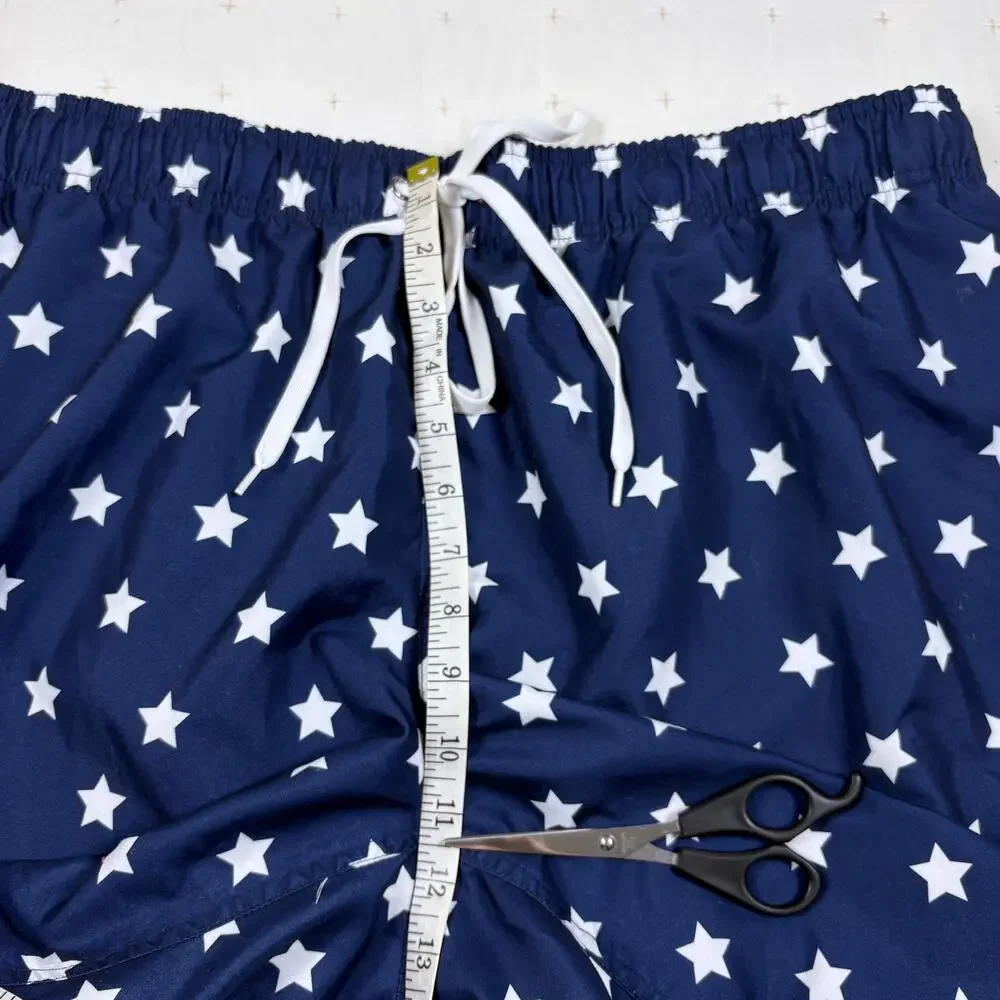 Peyton & Parker Patriotic Swim Trunks Men's XL Blue Stars 4th of July Pool Beach